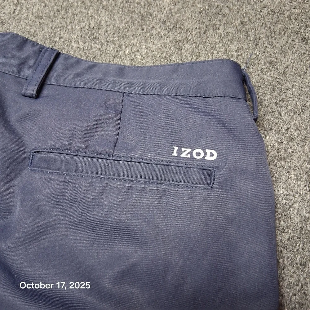 IZOD Golf Shorts Men 34‎ Blue Classic Chino Summer Wear Outdoor 9